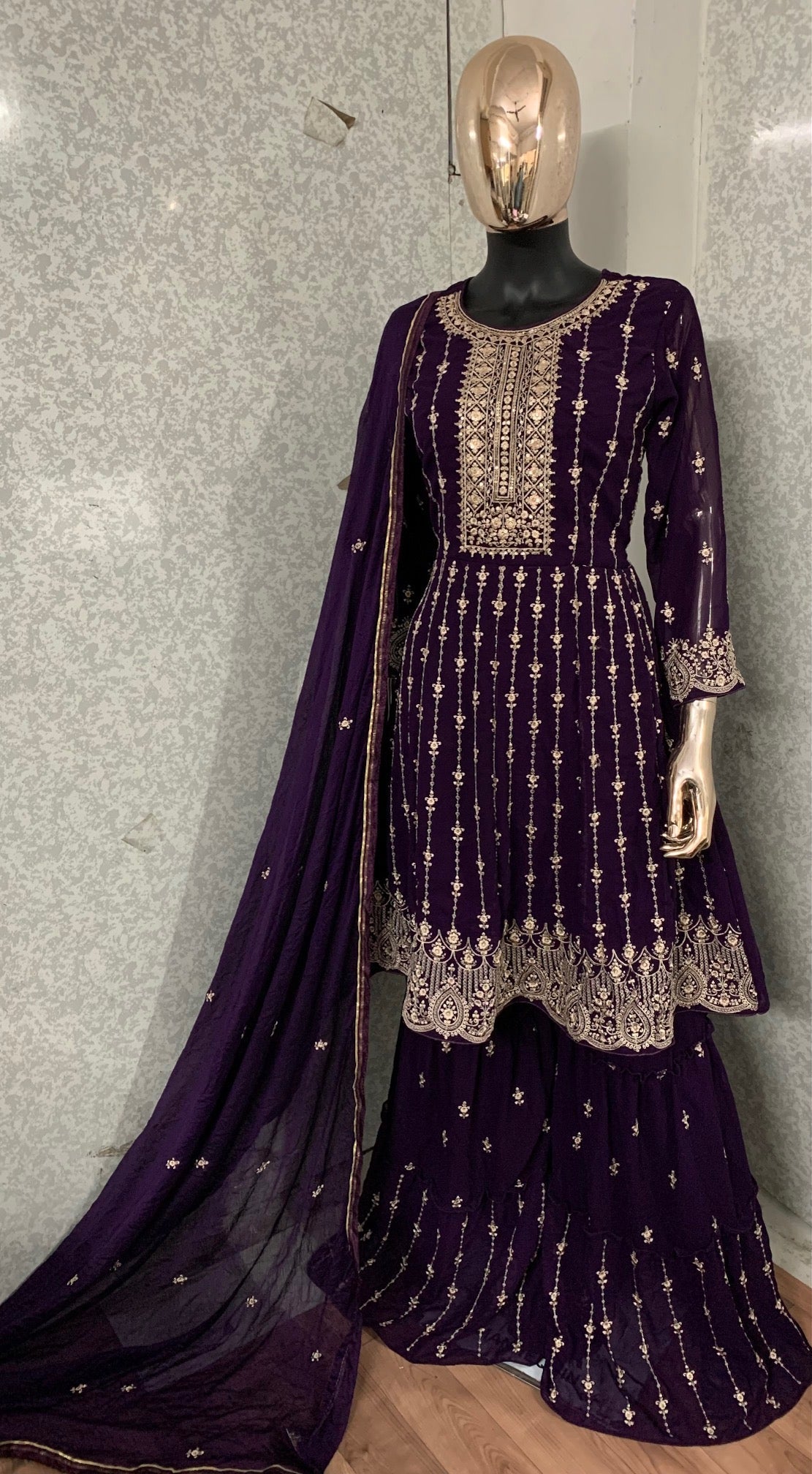 Indian Purpal Coluer Partywear Lehngha Dress