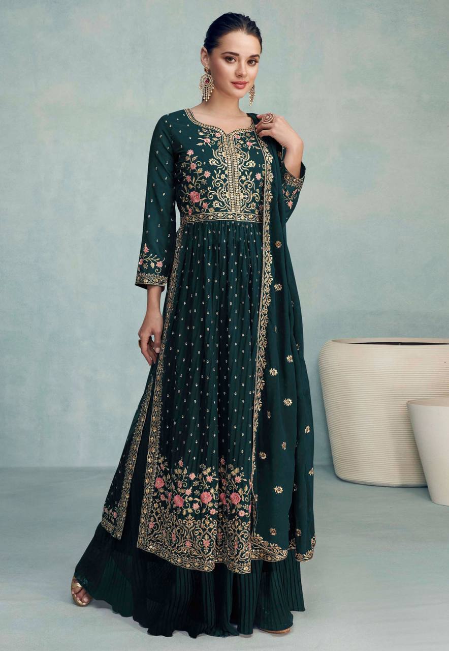 Green Anarkali Nayra Cut Dress