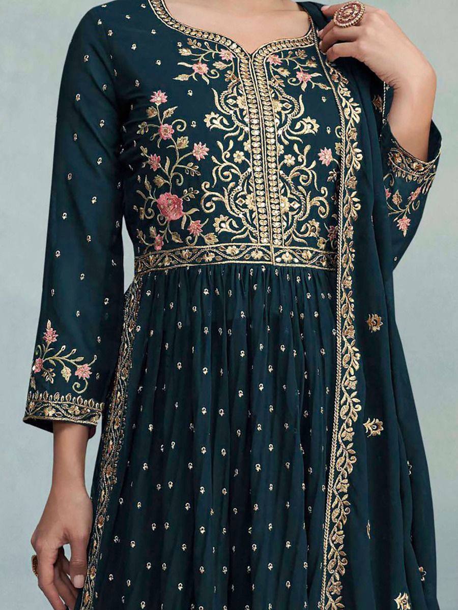 Green Anarkali Nayra Cut Dress