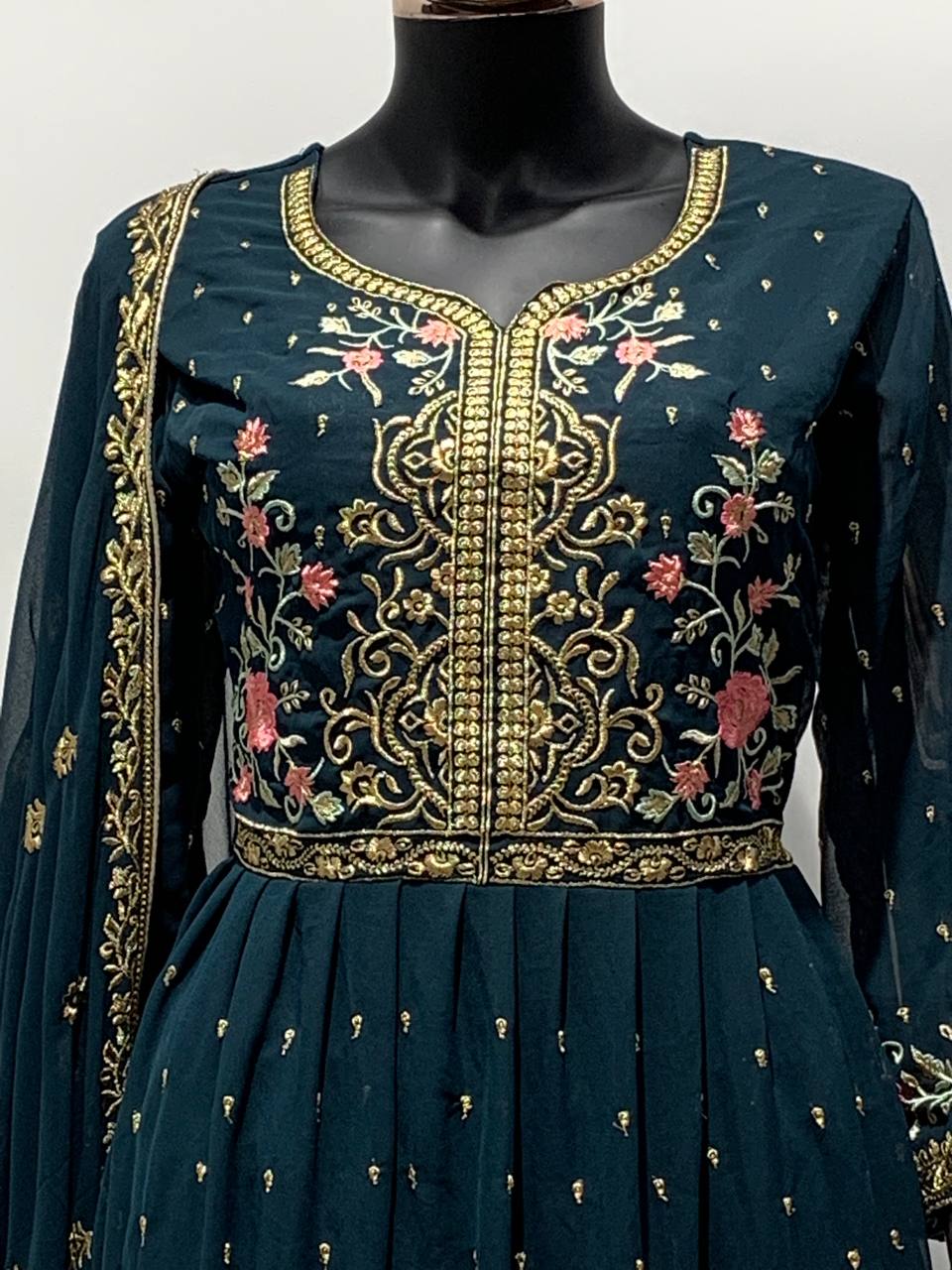 Green Anarkali Nayra Cut Dress