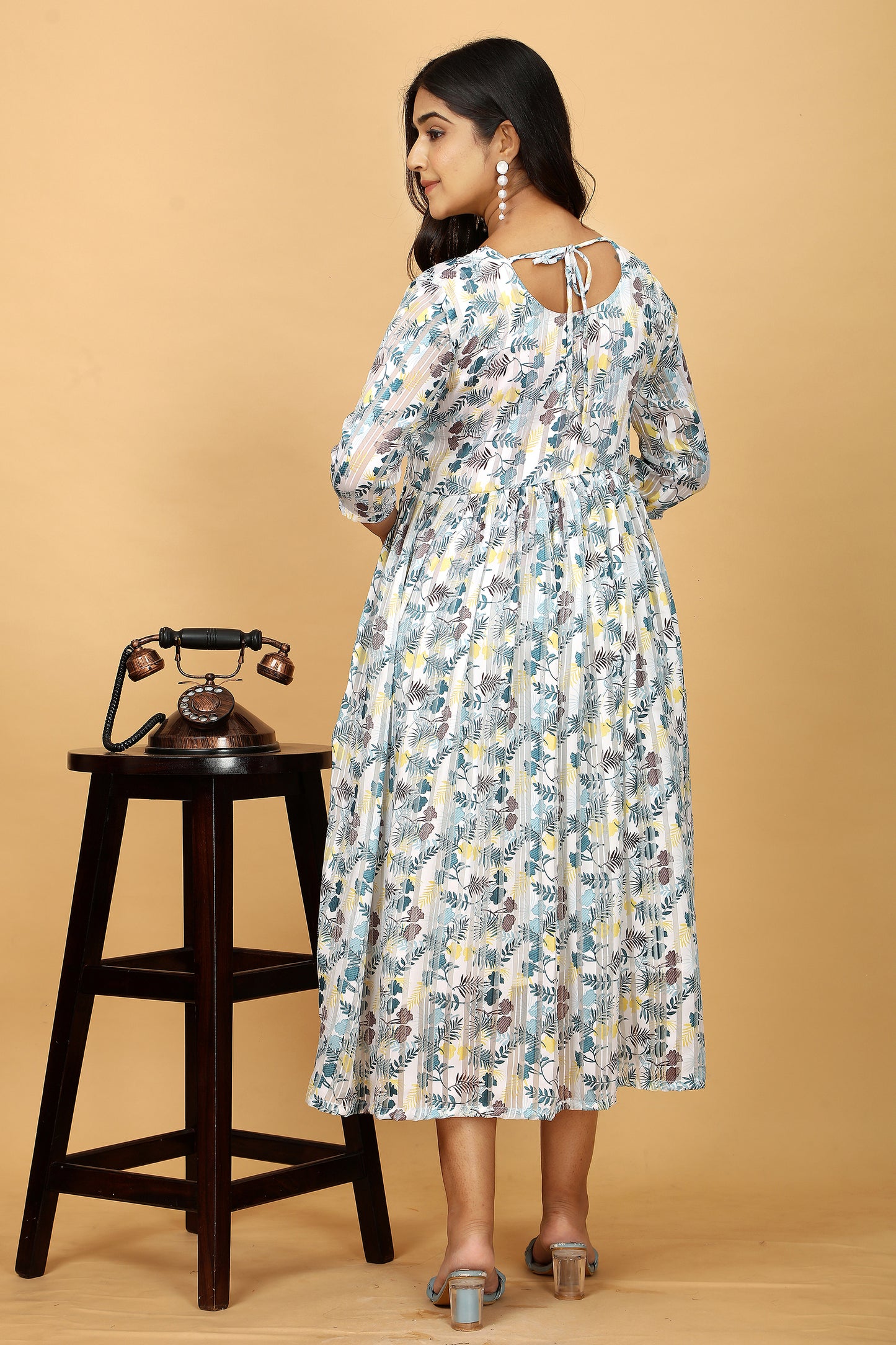 Floral Printed One Piece Gown Kurta