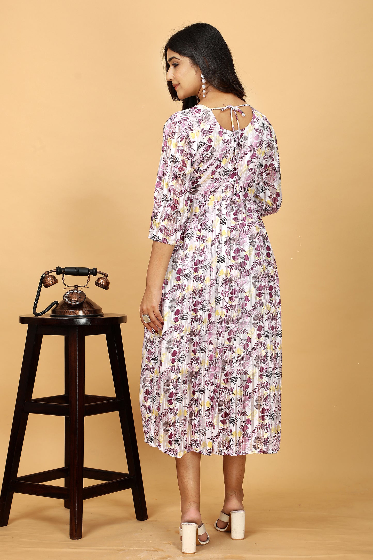 Floral Printed One Piece Gown Kurta