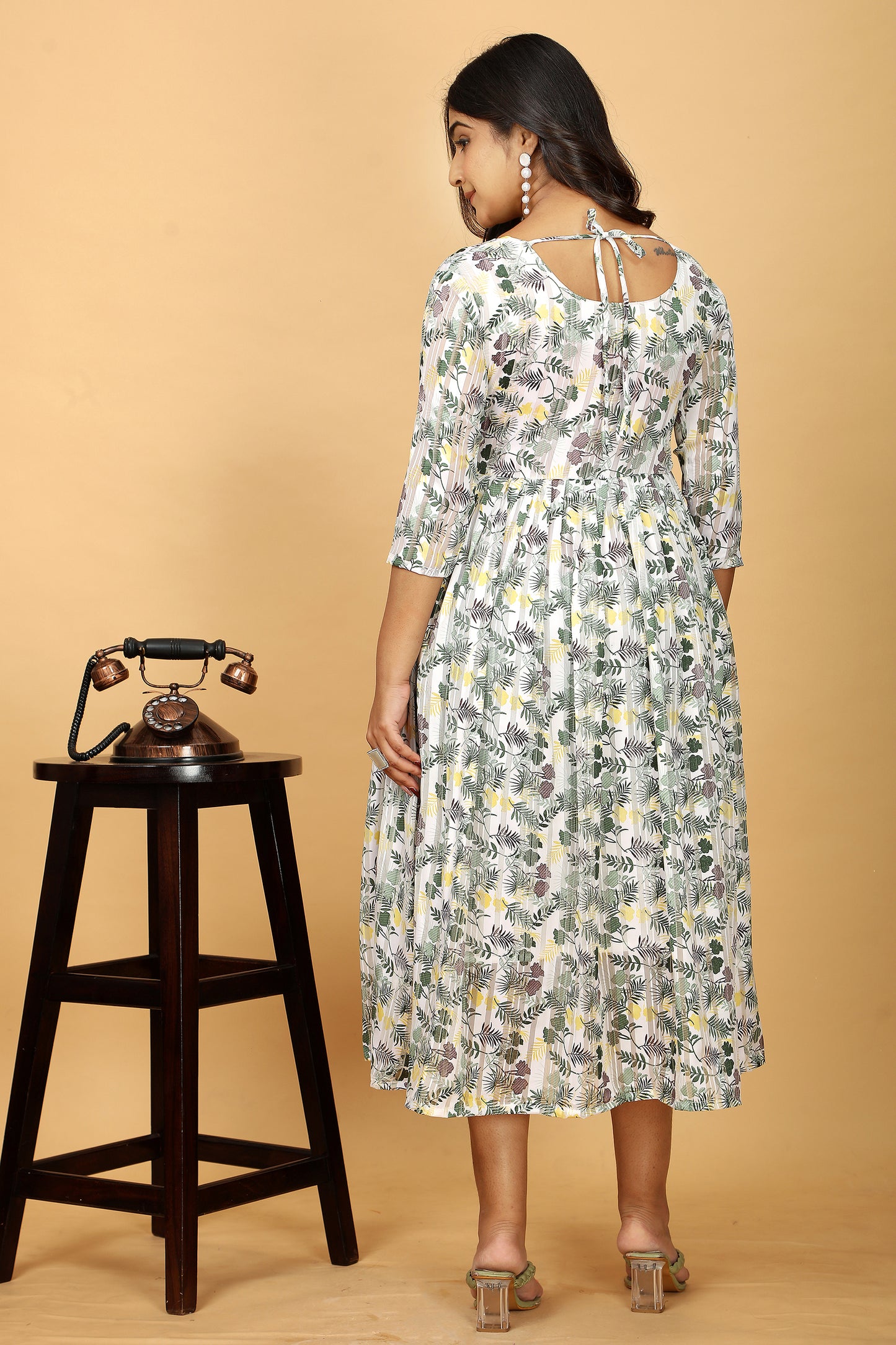 Floral Printed One Piece Gown Kurta