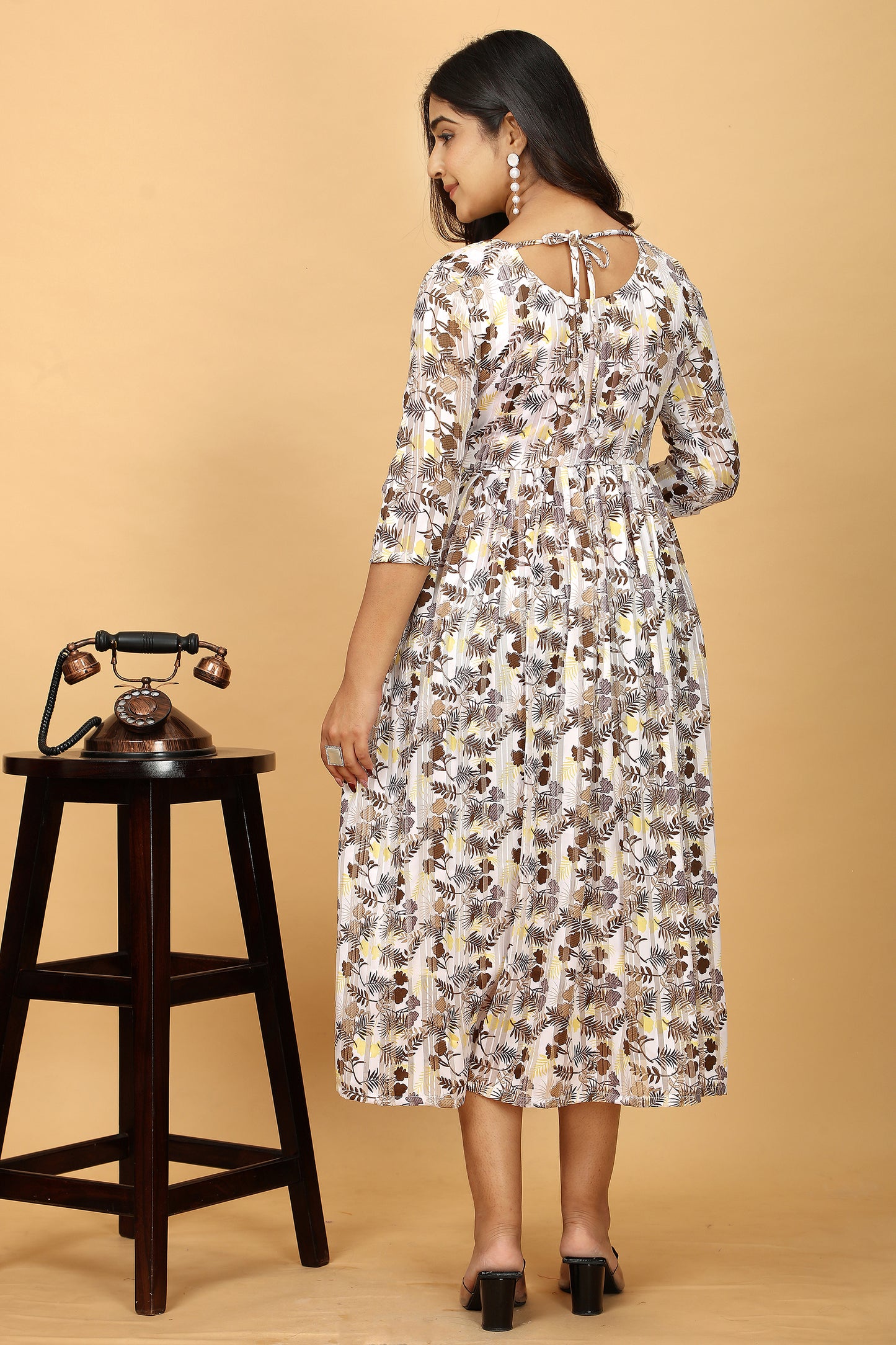 Floral Printed One Piece Gown Kurta